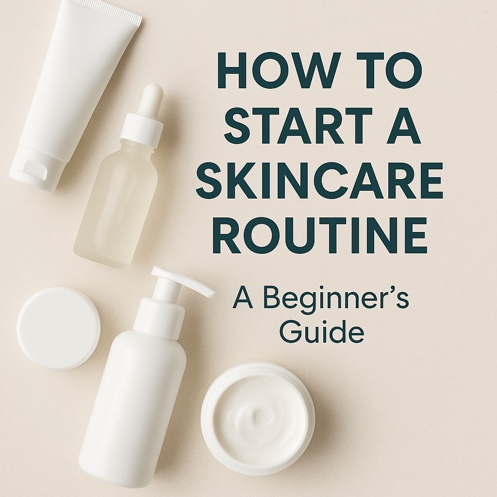 Beginner skincare products: cleanser, moisturizer, and sunscreen